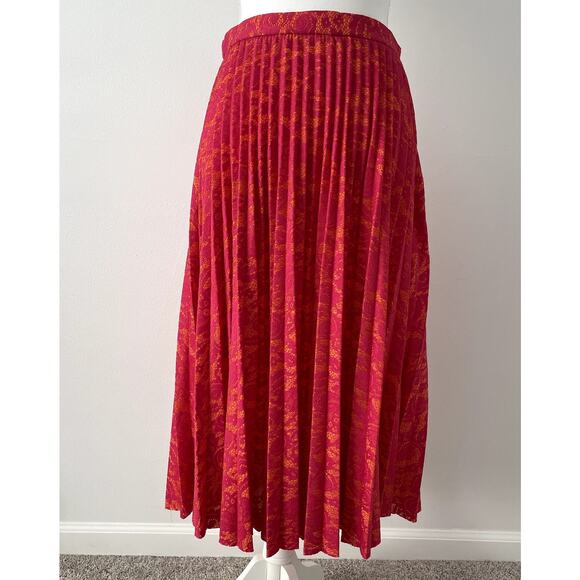 Anthropologie Maeve Pleated Jersey Skirt Size Medium Pink - Picture 3 of 14